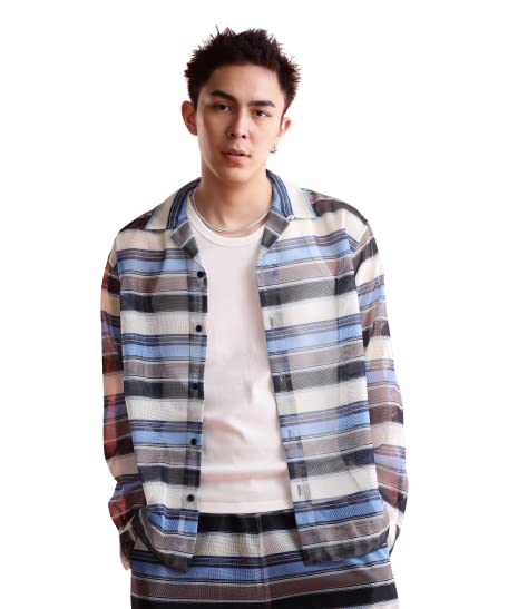 

Schott NYC Patterned Mesh LS Shirt, Men s, Size M, 122, Navy Striped, 782-3120002