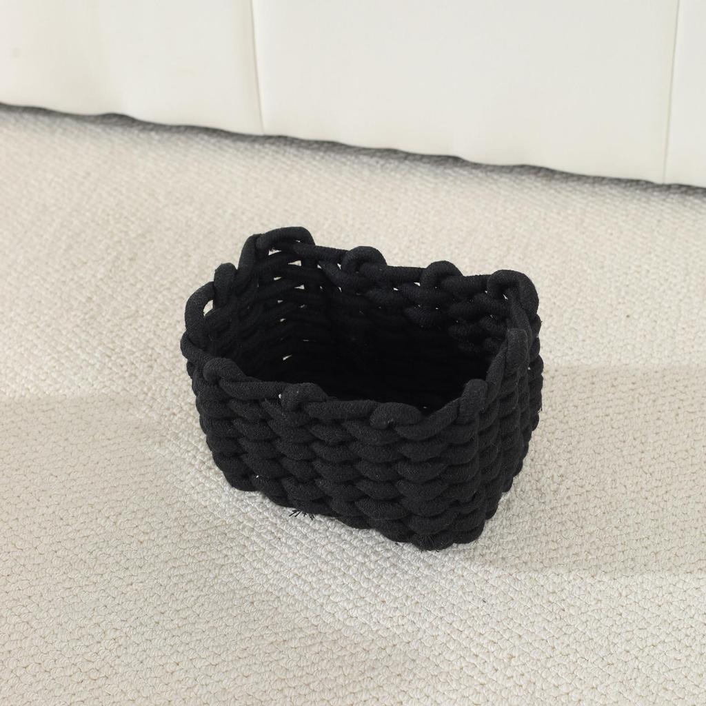 Sundries Cotton Rope Storage Baskets: Large & Small Cosmetic Organizer for Lipsticks & Eyeshadows