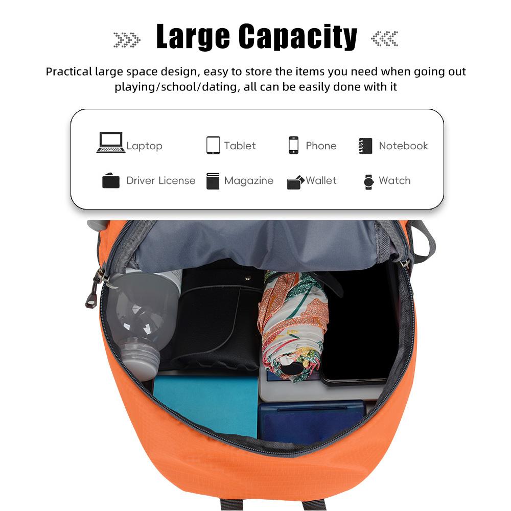 Rucsac pentru drumeții în aer liber 20L Rucsac de camping rezistent la apă pentru bărbați și femei, ușor pliabil