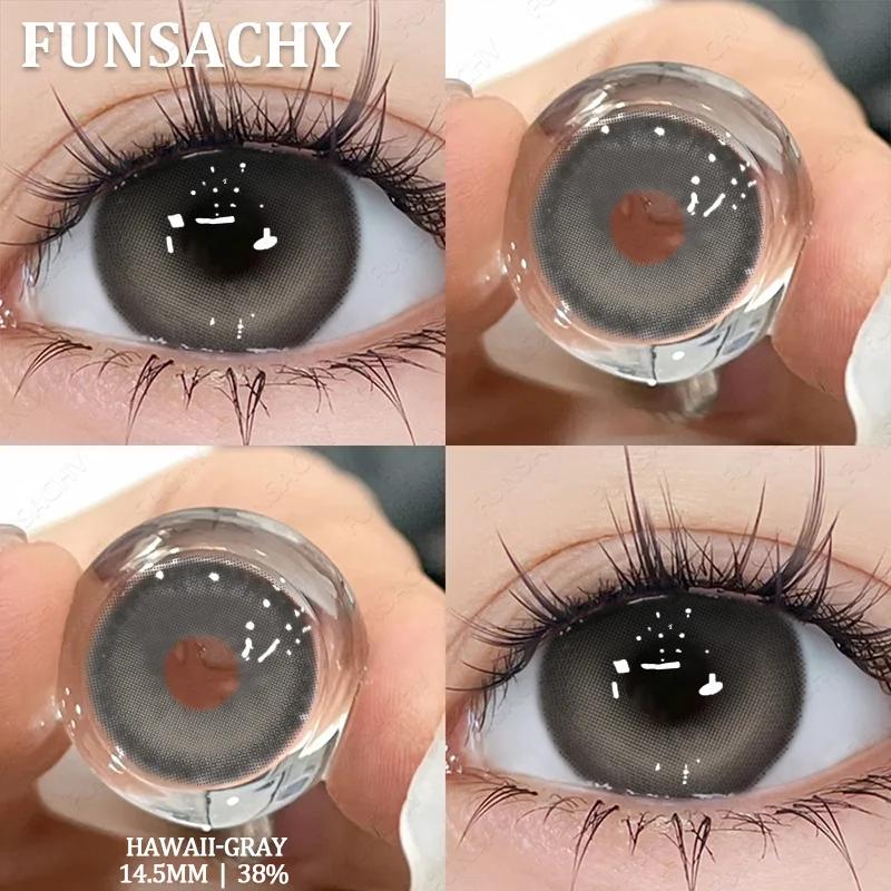 

FUNSACHY 1 пара высококачественных цветных контактных линз, модные зрачковые синие линзы, натуральный коричневый макияж, косметический макияж для учеников, ежегодно