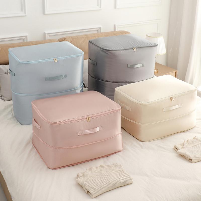 Compression Duvet Storage Bag Large Capacity Closet Cabinet Organizer Storage Pouch Ultra Space Saving Self Compression Organizer