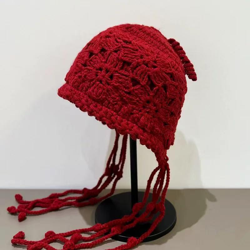 Ethnic Style Retro Knit Wool Beanie with Tassels