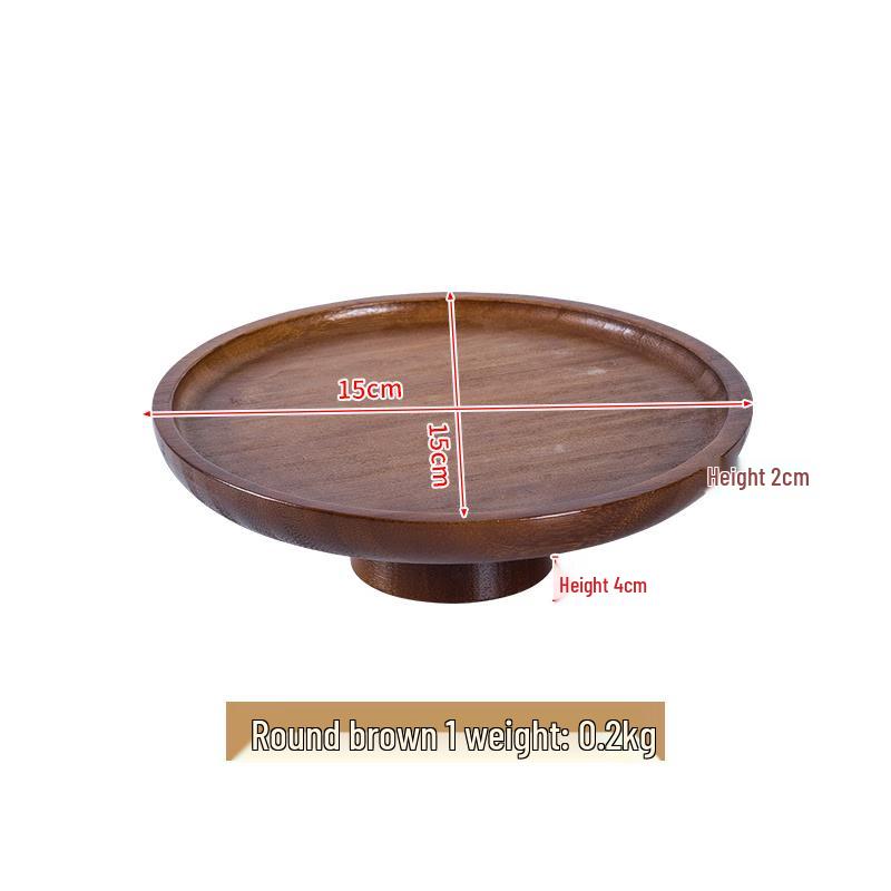 Ретро Деревянный Десертный и Фруктовый Поднос на Высокой Ножке