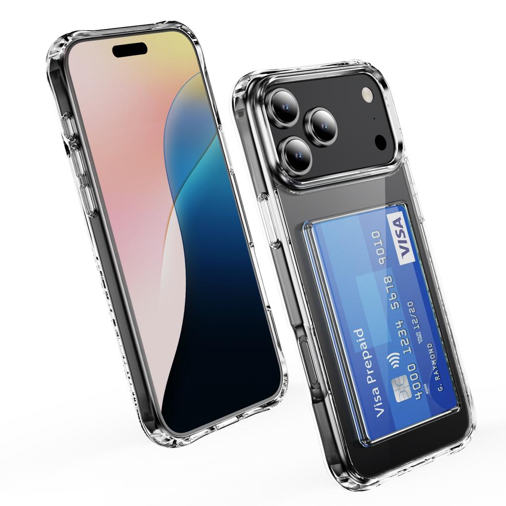 For iPhone 17 Pro Max Case Protective TPU Phone Cover with Card Holder
