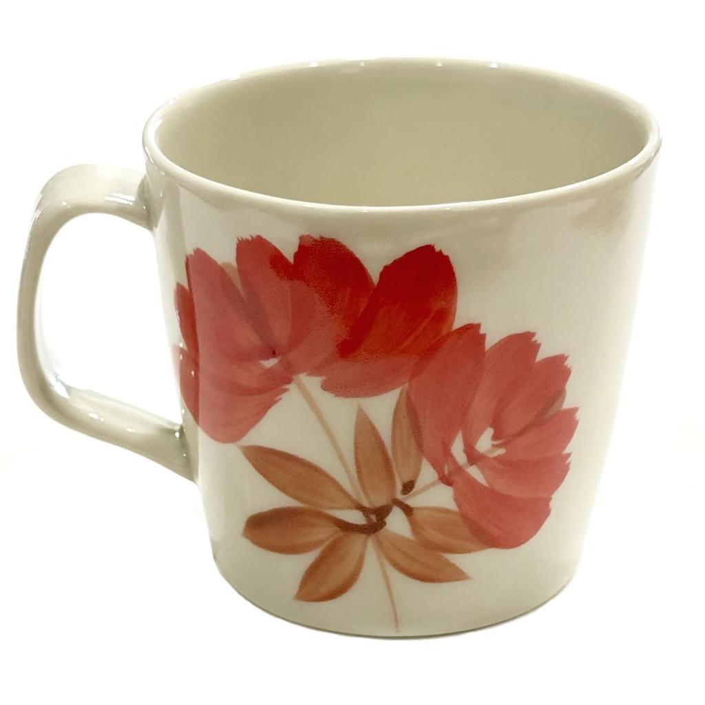 Hasami Ware Mug, Hand-Painted, Indigo Dyeing Kiln, Oriental Style, Red