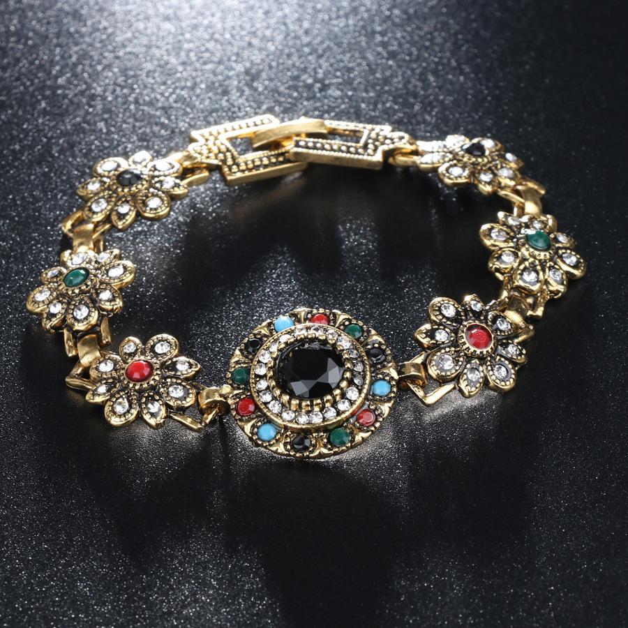 Europäischer und amerikanischer ethnischer Stil buntes Armband exquisite Ohrringe