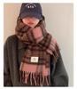 Women's Plaid Scarf: Warm, Thick, Korean-Style Neck Warmer for Autumn/Winter 2025