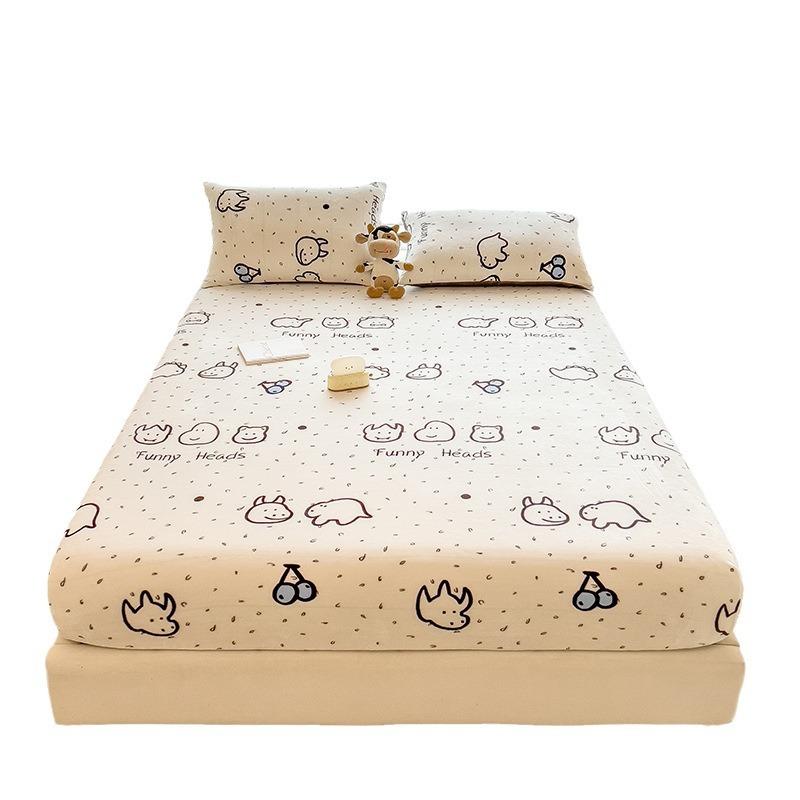 Winter Warm Flannel Fleece Bed Sheet Cartoon Flower Printed Thick Bed Sheets for Winter Single/Queen/King Soft Plush Bed Sheet