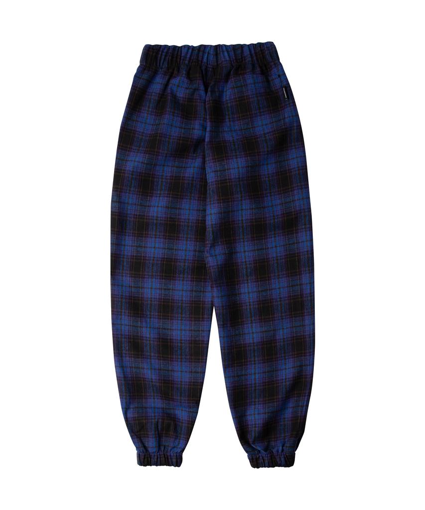 FIELDMANUAL Cozy Check Jogger Pants Blue