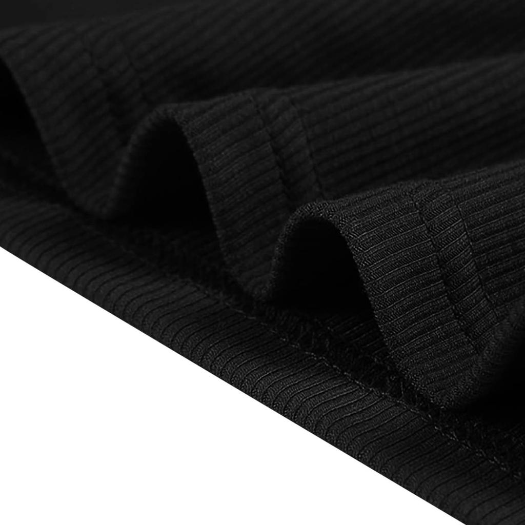 Women's Fashionable Color Thread Slim Fit U-neck Long Sleeved Shirt With Sexy Short Fitting Inside