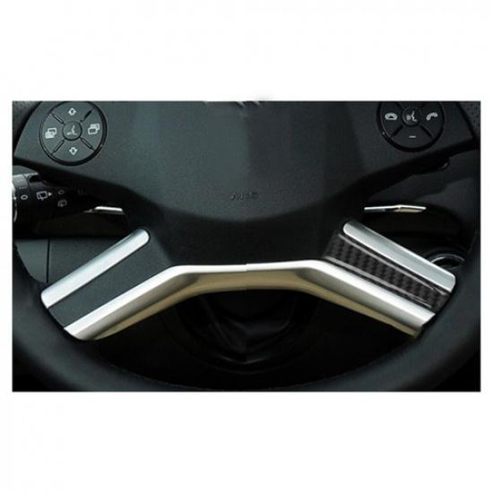 2Pcs Carbon Fiber Steering Wheel Lower Cover Trim For Mercedes-Benz M-Class W164