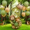 Forest Party Balloon Set Cute Animal Head Tiger Lion Giraffe Balloon, 32 inch Digital Balloon Jungle Theme Birthday Decoration