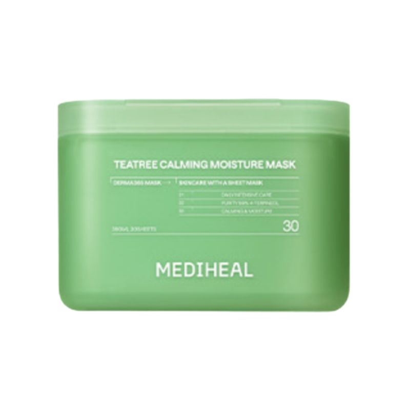 MEDIHEAL Derma 365 Tea Tree Soothing Hydration Mask 30 Sheets – Calming & Sebum Control Daily Sheet Mask