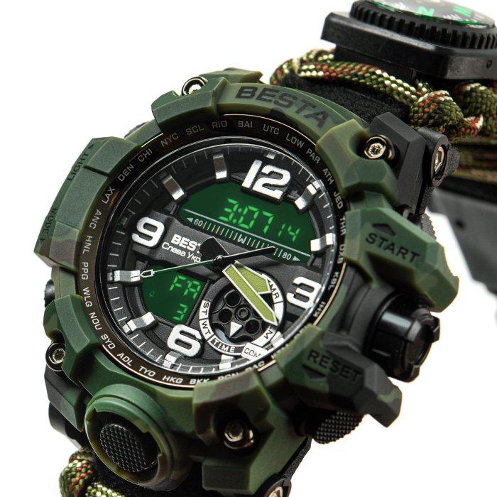 Men's Waterproof Tactical Watch Besta Box Military Set Gift Set, With Compass