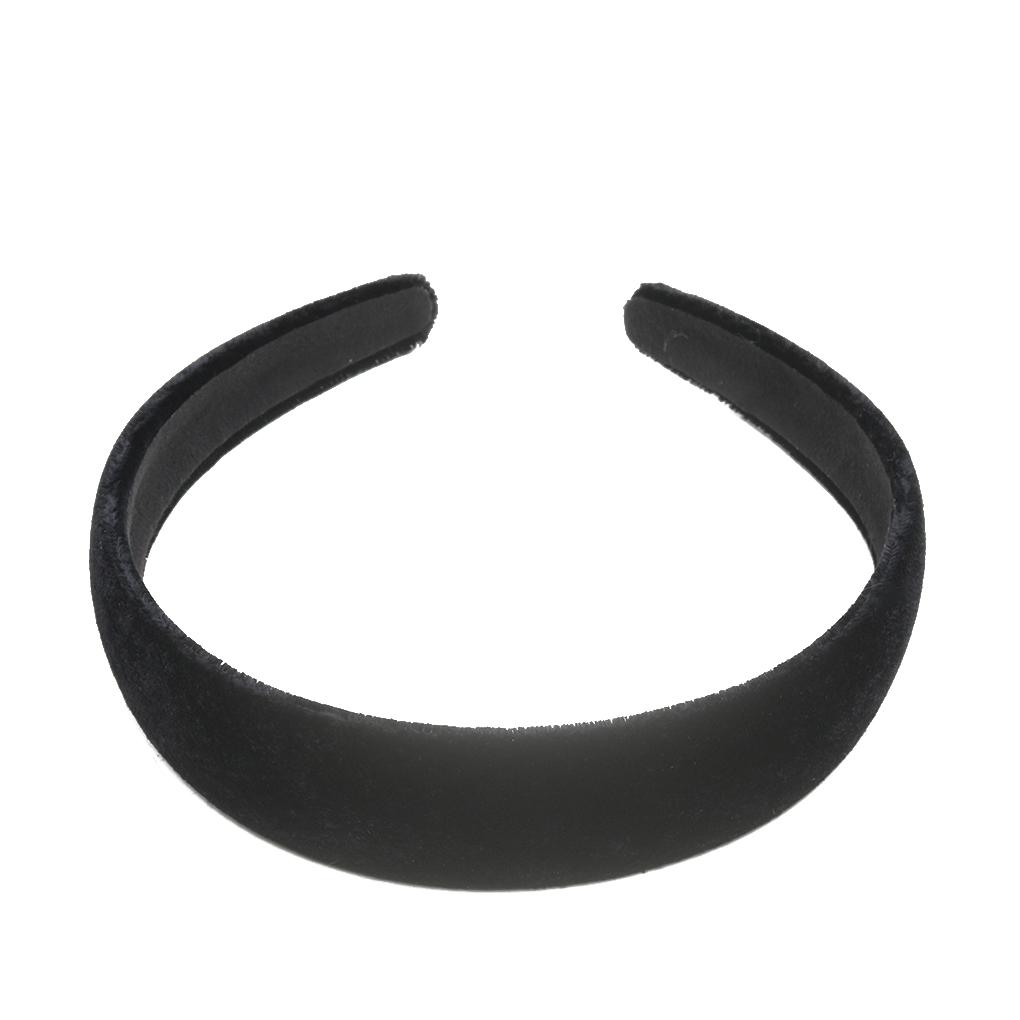 Black Grace Padded Velvet Hair Band Like Headband Solid Hair Band For Women And Girls