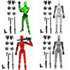 3d Printed Lucky Articulated Doll Toy For Emotional Visual And Intellectual Development Red With 3 Hand Types And 4 Weapons