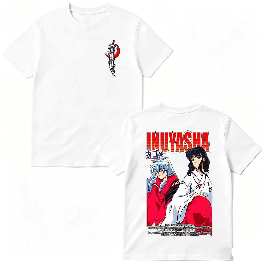 Japońska Anime Inuyasha Kagome Koszulka Graficzna, Unisex Bawełniana Luźna Codzienna Krótki Rękaw Koszulka dla Kobiet i Mężczyzn