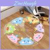Cartoon Animal Pvc Soft Glass Floor Mat For Living Room And Study Desk Protection