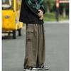 Men's Baggy Cargo Pants Wide Leg Streetwear Casual Trousers with Side Pockets Ankle Pants