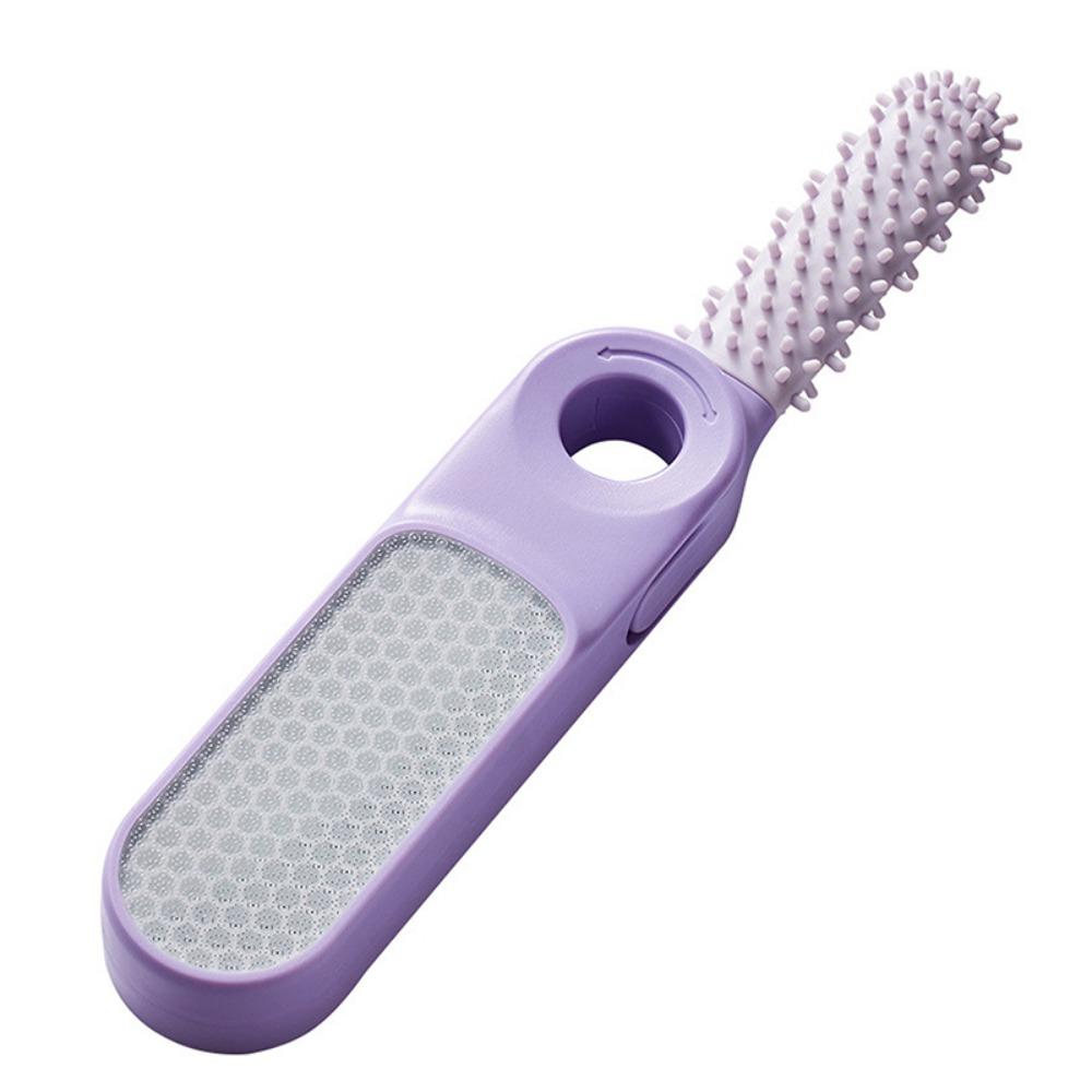 

Инструмент для педикюра 2 в 1 из нано-стекла, терка для ног из нержавеющей стали, инструменты для ухода за ногами фиолетовый