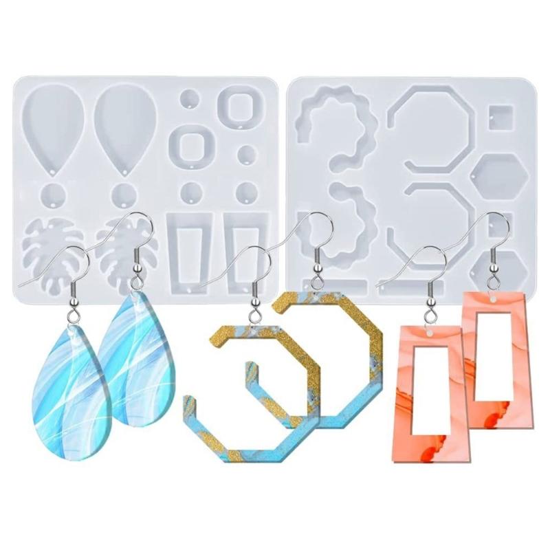 Resin Earring Mold Jewelry Earring Silicone Mold for Epoxy Resin Casting Hoop Earring Mold for DIY Jewelry Pendant Craft