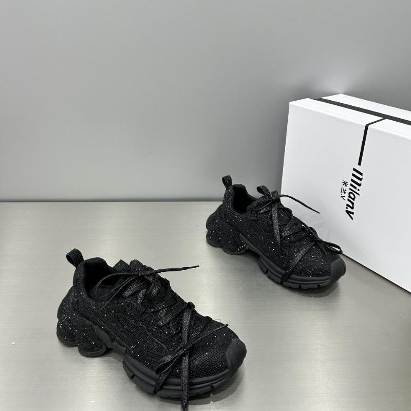 Summer and autumn new casual platform women's shoes rhinestone dad shoes women's versatile full diamond casual shoes women's single shoes women