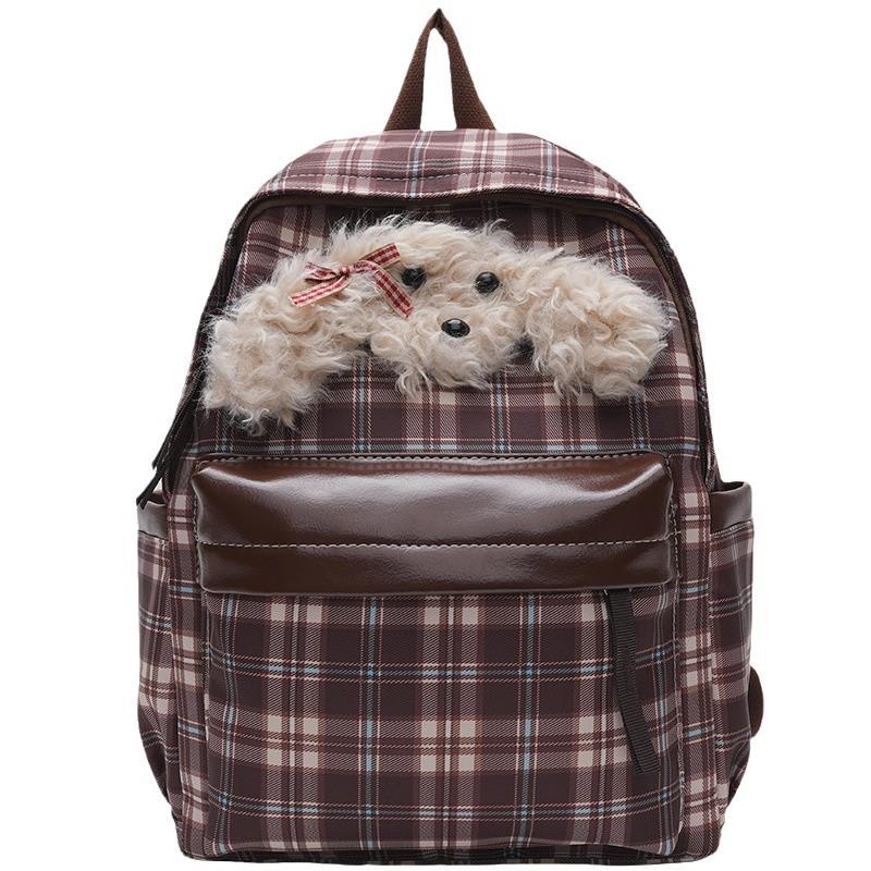 School Bag Plush Bag for Women, 1011 New Large Capacity Commuter Backpack, Casual Multifunctional Single Shoulder Bag, Travel Backpack