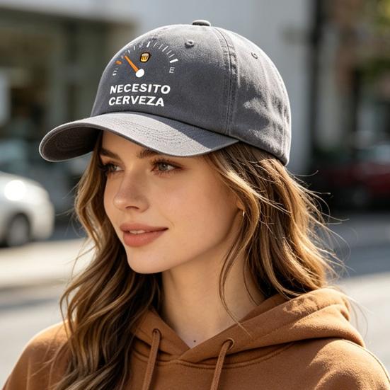 Embroidery Pattern Baseball Hat, Adjustable Back Buckle Retro Distressed Style Baseball Cap, Washed Cotton Fabric Outdoor Sunshade Cap