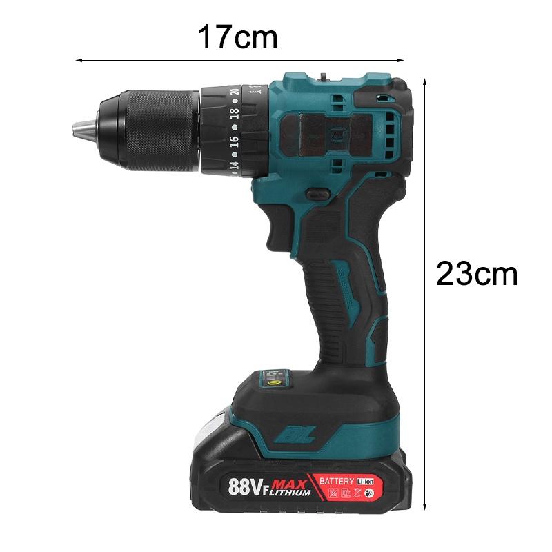 3 IN 1 Mini Electric Screwdriver Brushless Cordless Impact Drill 25+3 Torque Wireless Power Driver With 1/2pcs Li-Ion Battery