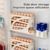 4-lagiger automatischer Eierhalter mit Rollen, Kühlschrank-Eieraufbewahrungsbox, Behälter, Küchenkühlschrank, Eierspender, Kühlschrank-Organizer