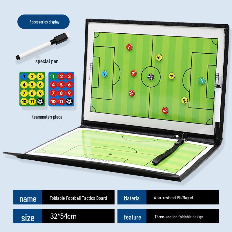 Magnetic Zippered Coaching Board: Football & Basketball Tactical Board with Markers