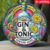 Tin Sign Wall Art Gin Tonic Retro Bar Decor 8x8 Inch