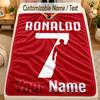 Flannel BlanketCristiano Ronaldo Custom Name Text Personalized Soft Warm Throw Blanket Home Decor Gift