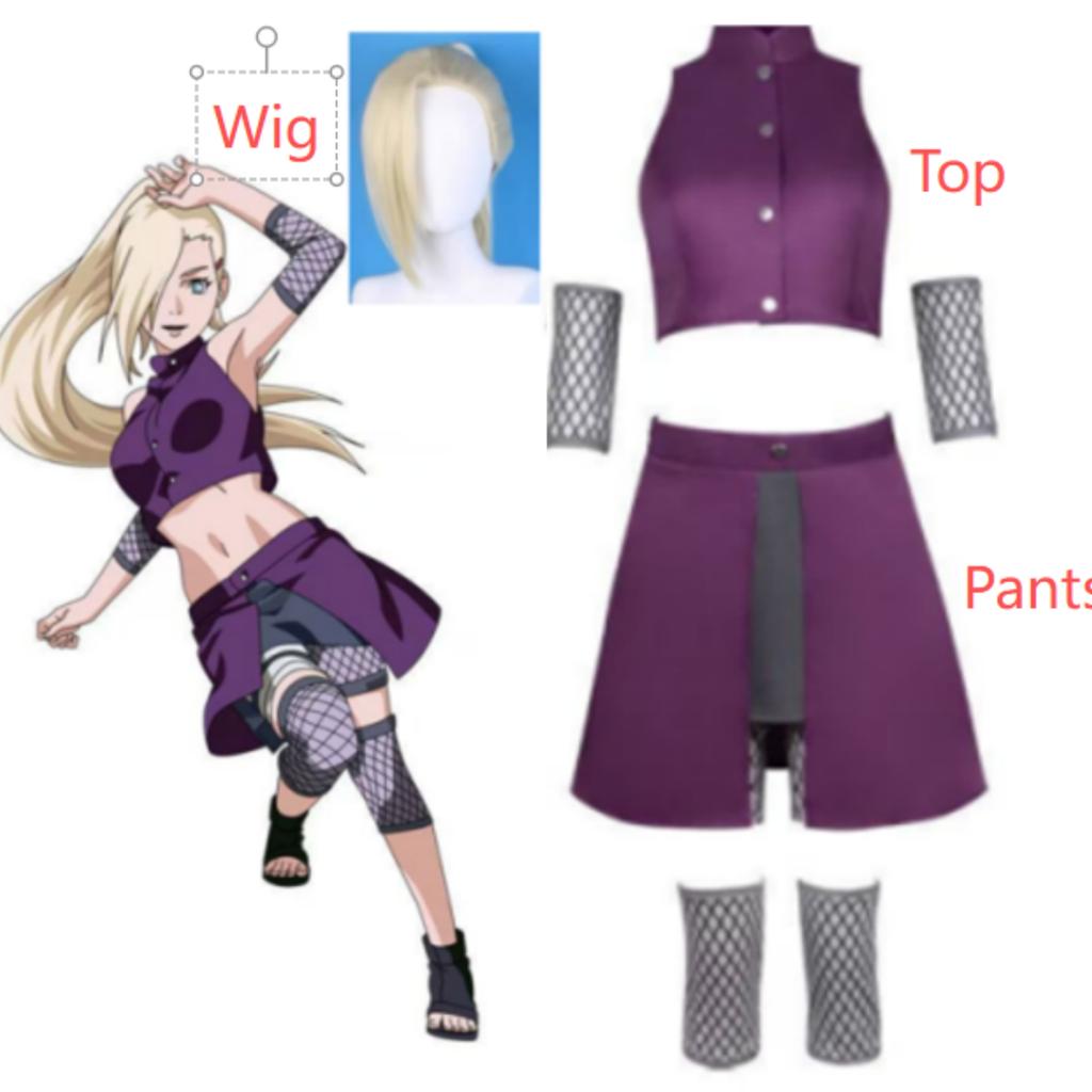 HOLOUN Anime Yamanaka Ino Cosplay Costume Top Skirt Waist Bag Leg Covers Cos Convention Daily Wear Gift