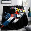 1PC Grendizer Goldorak Print Flannel Blanket, High quality Comfortable for All Seasons, Home Decor, Warmth and Comfort, Perfect for Christmas Gifts
