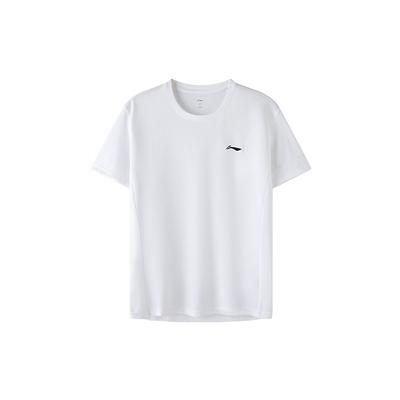 Li Ning Logo Sports Round Neck Short Sleeve T-Shirt Men Tops White Black YTST073-4