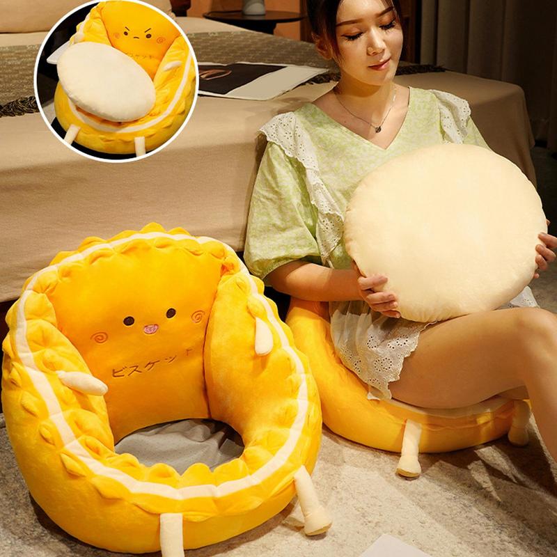 Cartoon Cute Egg Chair Cushion Floor Reading Gaming Chair Cushion Cushion Backrest Dormitory Office Comfy Non-Slip Chair Cushion