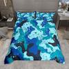Homewish Retro Camouflage Duvet Cover Set For Boys Men Military Camo Quilt Cover Set Geometric Abstract Bedding Set