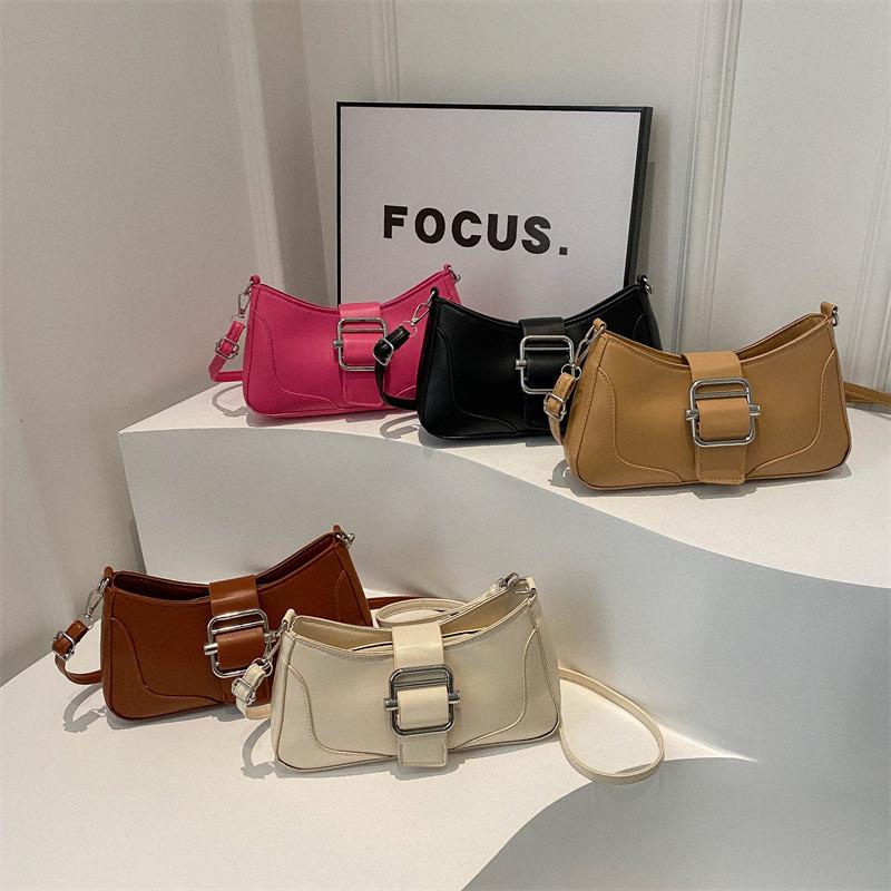 Elegant Spring 2024 Women's Shoulder Bag Trendy Soft Pu Baguette Style Purse In Various Colors