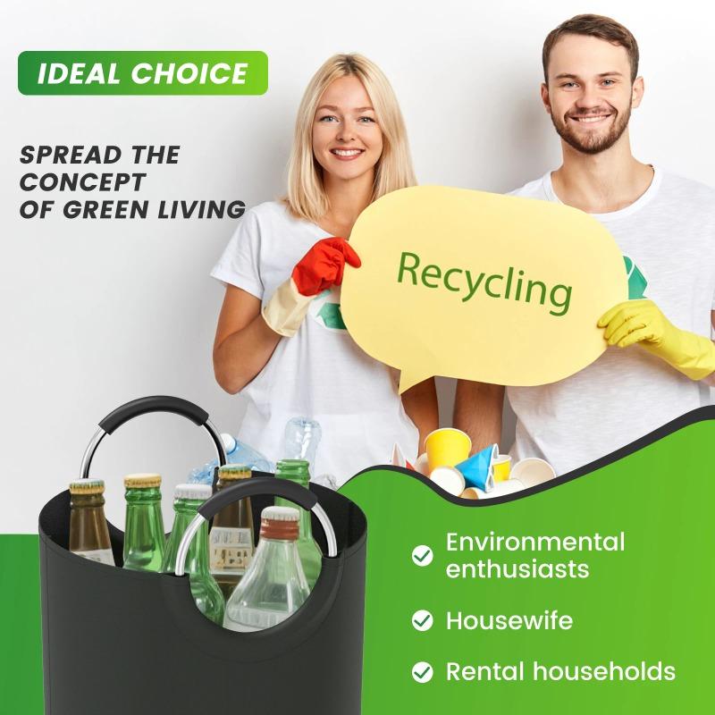 1/2/3Pcs 82L Folding Bottle Storage Basket, Kitchen Waste Bottle Recycling Bag with Soft Handles, Portable Wastewater Bottle Collector