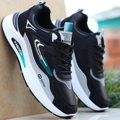 Schuhe Frühling neu Lederoberfläche wasserdichte Sportschuhe lässige Papa-Schuhe weiche Sohle rutschfeste Laufschuhe
