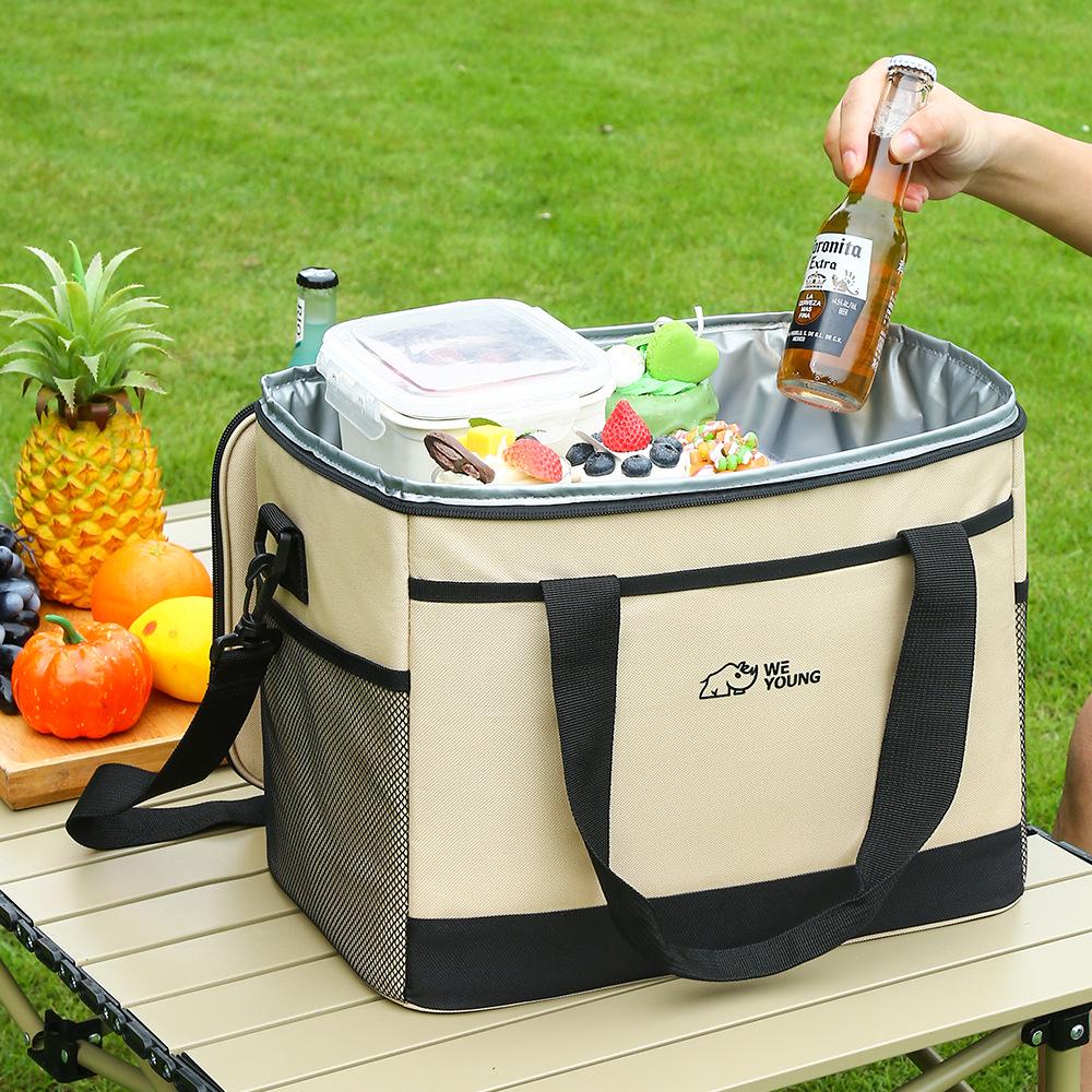 Portable Insulated Picnic Bag: Large Capacity, Waterproof, and Ideal for Outdoor Camping and Cold Storage