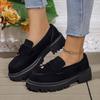 Giant Soft Retro Platform Women's New Small Leather Shoes Round Head Thick Heel Single Shoes Large Size Women's Shoes