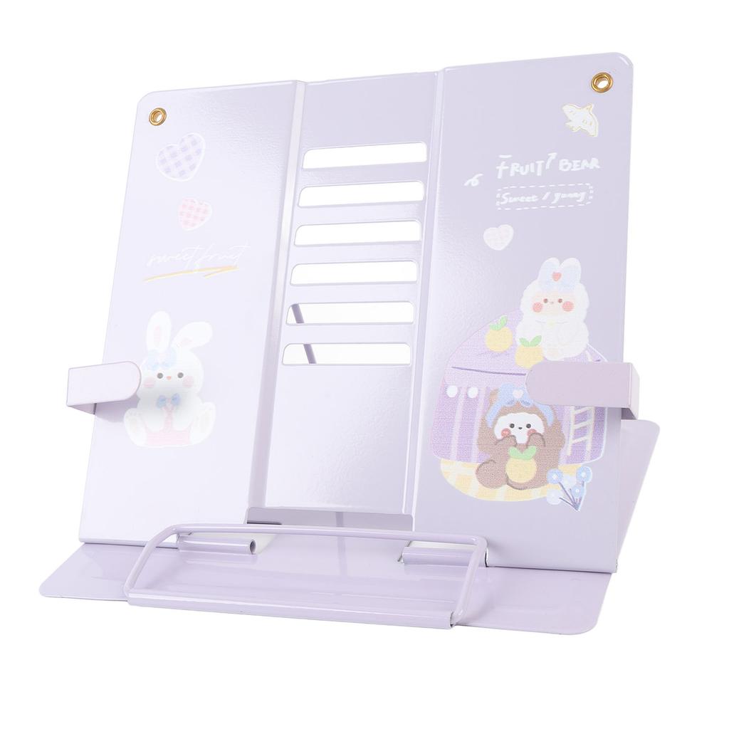 Book Holder Desk Reading Display Stand Stable Metal Steel Plate Adjustable for Tablets Phones Cute