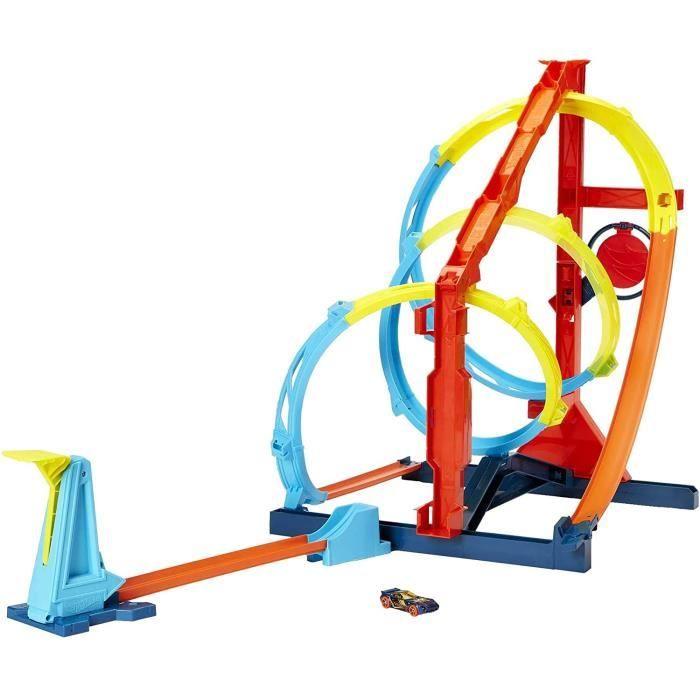 Track Builder Unlimited Coffret Spirale Infernale, Piste Avec Loopings Et Cible, 1 Voiture Incluse, Jouet Pour Enfant [143]