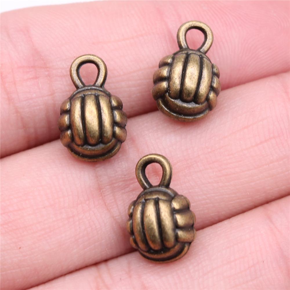 20pcs Sport Charms Volleyball Charms For Jewelry Making Antique Bronze Silver Color Pendants DIY Crafts Making Findings