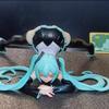 Hatsune Miku Lying Pose Green Hair Black Outfit Collectible Model Anime Figure 15cm Sexy Maid Movable PVC Toy Gift Desk Decor