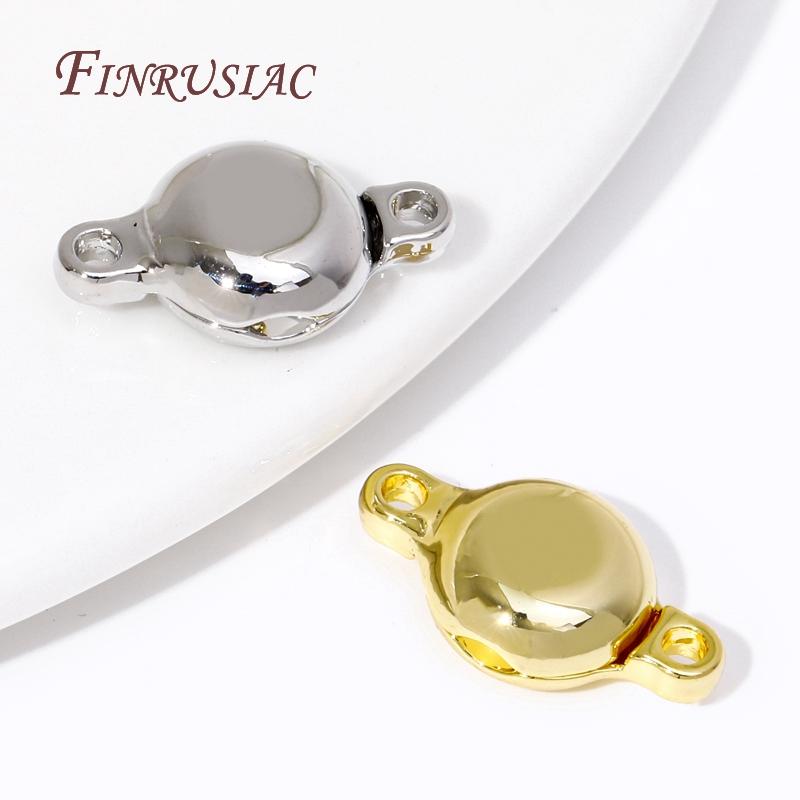 18K Gold Plated Round Magnetic Clasps Magnet End Clasp Connectors DIY For Jewelry Making Fittings DIY Necklaces Accessories