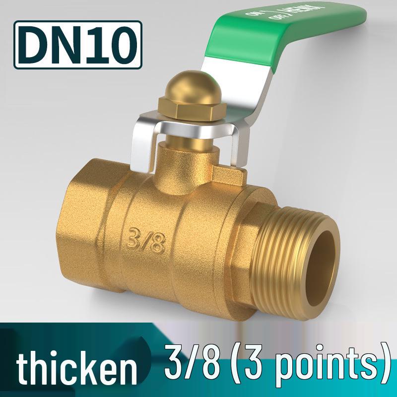 Heavy-Duty 1/2" Brass Ball Valve for Air and Water Pipes, Internal/External Thread