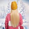 ALAN Hat Wigs Cap Long BLonde Straight Wig Connect Winter Knitted Beanie Hat Heat Resistant Hair Pieces Hair Extensions